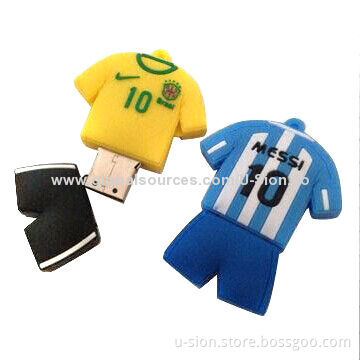 Rubber Man T-shirt Shape USB Flash Drive with Free Logo, Capacity from 1GB-64GB, Suit for Gift Order